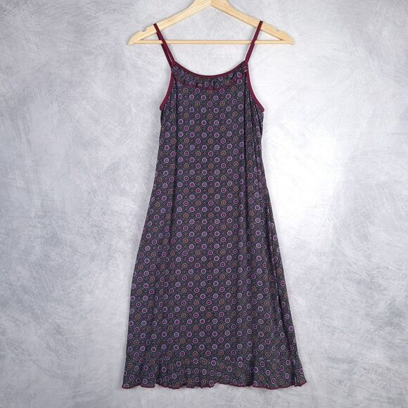 VntgY2K Slip Dress Womens Small Black Purple Rayon Ruffle Strappy Whimsy Goth - Picture 2 of 16